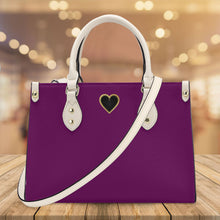 Load image into Gallery viewer, Ti Amo I love you - Exclusive Brand - Velvet - Luxury Womens PU Tote Bag - Cream Straps
