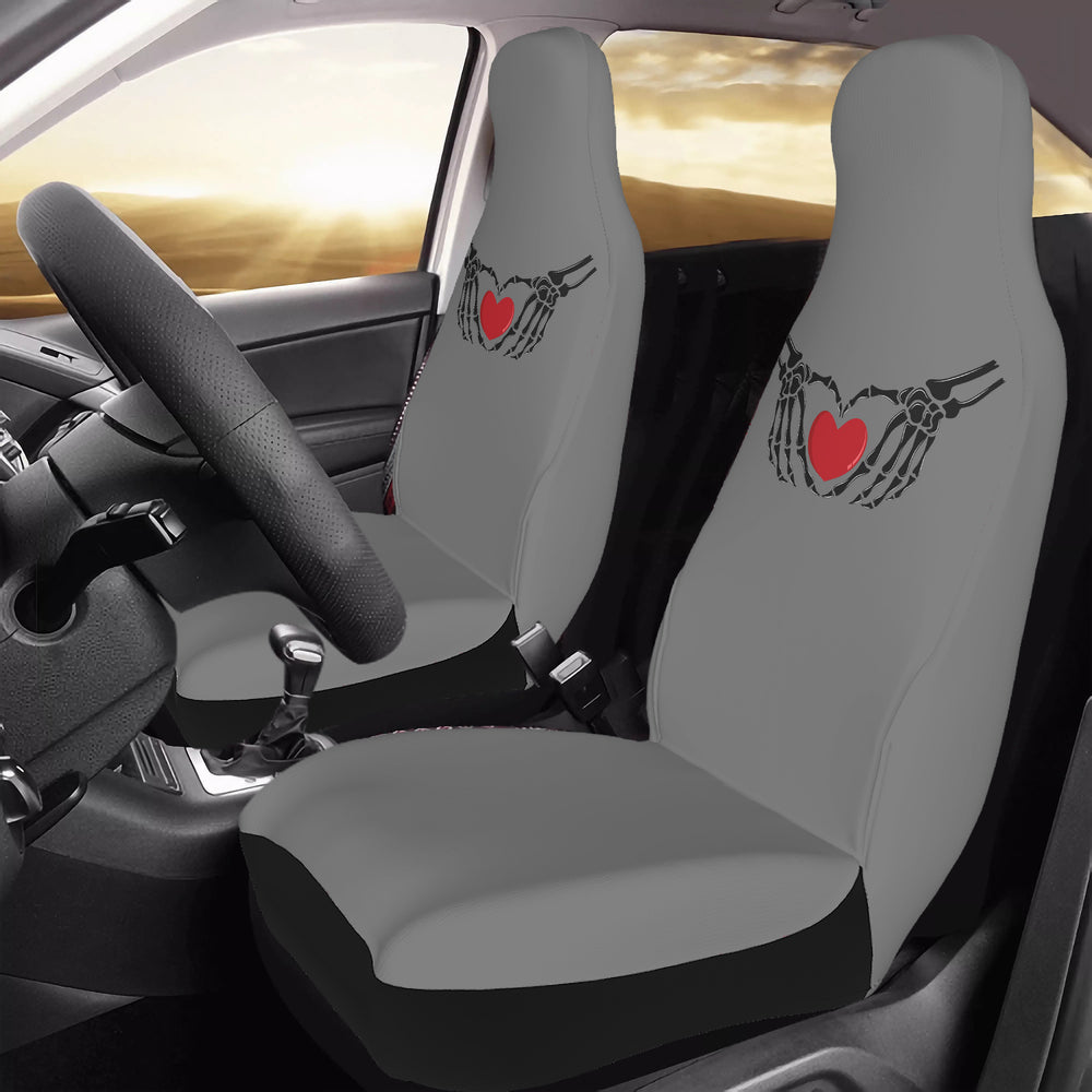 Ti Amo I love you - Exclusive Brand  - Dove Gray - Skeleton Hands with Heart  - Car Seat Covers (Double)