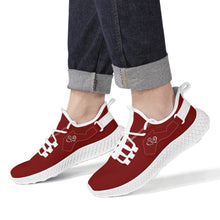 Load image into Gallery viewer, Ti Amo I love you - Exclusive Brand - Dark Burgundy -  Double Heart - Womens Mesh Knit Shoes - White Soles
