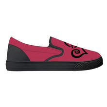 Load image into Gallery viewer, Ti Amo I love you - Exclusive Brand - Viva Magenta - Double Black Heart - Women&#39;s- Slip-on Shoes - Black Soles
