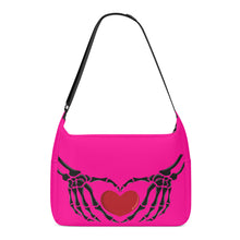 Load image into Gallery viewer, Ti Amo I love you - Exclusive Brand - Dark Pink 2 - Skeleton Heart Hands  -  Journey Computer Shoulder Bag
