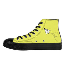 Load image into Gallery viewer, Ti Amo I love you - Exclusive Brand - Sandy Yellow - Paper Airplane - High Top Canvas Shoes - Black Soles
