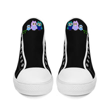 Load image into Gallery viewer, Ti Amo I love you  - Exclusive Brand - Black - 3 Owls - High-Top Canvas Shoes - White
