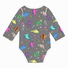 Load image into Gallery viewer, Ti Amo I love you - Exclusive Brand - Dove Gray - Sea Creatures -  Baby Long-Sleeve Bodysuit
