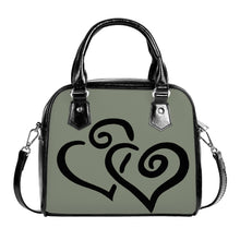 Load image into Gallery viewer, Ti Amo I love you - Exclusive Brand - Sage Green - Double Black Heart -  Shoulder Handbag
