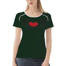 Load image into Gallery viewer, Ti Amo I love you - Exclusive Brand  - Celtic - Skeleton Hands with Heart  -Women&#39;s T shirt
