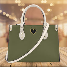 Load image into Gallery viewer, Ti Amo I love you - Exclusive Brand - Olive Branch - Luxury Womens PU Tote Bag - Cream Straps
