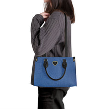 Load image into Gallery viewer, Ti Amo I love you - Exclusive Brand - Forever in Blue Jeans - Luxury Womens PU Tote Bag - Black Straps
