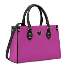 Load image into Gallery viewer, Ti Amo I love you - Exclusive Brand - Medium Red Violet 2 - Luxury Womens PU Tote Bag - Black Straps
