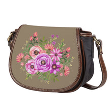 Load image into Gallery viewer, Ti Amo I love you - Exclusive Brand - Beaver - Pink Floral Pattern -  Saddle Bag
