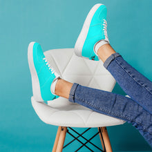 Load image into Gallery viewer, Ti Amo I love you - Exclusive Brand  - Aqua / Cyan - Skeleton Hands with Heart - Low Top Unisex Sneakers
