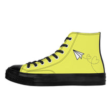 Load image into Gallery viewer, Ti Amo I love you - Exclusive Brand - Sandy Yellow - Paper Airplane - High Top Canvas Shoes - Black Soles
