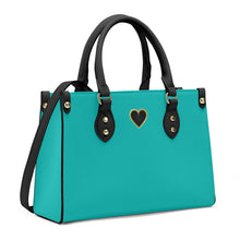 Load image into Gallery viewer, Ti Amo I love you - Exclusive Brand - Tiffany Blue - Luxury Womens PU Tote Bag - Black Straps
