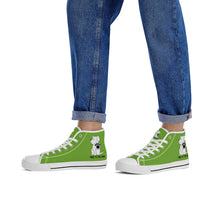 Load image into Gallery viewer, Ti Amo I love you  - Exclusive Brand - Green Onion - Talk to the Paw -  High-Top Canvas Shoes - White
