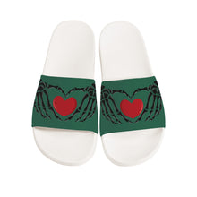 Load image into Gallery viewer, Ti Amo I love you - Exclusive Brand - Juniper - Skeleton Hands with Heart -  Slide Sandals - White Soles
