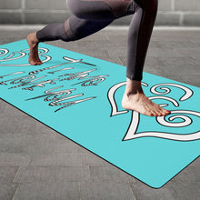 Load image into Gallery viewer, Ti Amo I love you - Exclusive Brand - Medium Turquoise Blue - Yoga Mat
