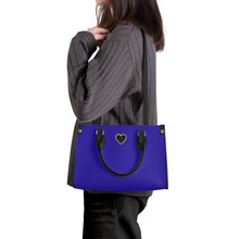 Load image into Gallery viewer, Ti Amo I love you - Exclusive Brand - Egyptian Blue - Luxury Womens PU Tote Bag - Black Straps
