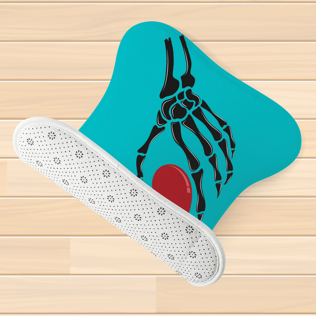Ti Amo I love you - Exclusive Brand - Vivid Cyan (Robin's Egg Blue) - Skeleton Hands with Heart  - Big Paws Pet Rug