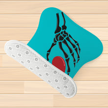 Load image into Gallery viewer, Ti Amo I love you - Exclusive Brand - Vivid Cyan (Robin&#39;s Egg Blue) - Skeleton Hands with Heart  - Big Paws Pet Rug
