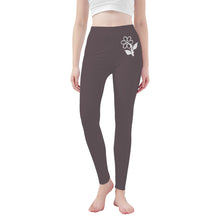 Load image into Gallery viewer, Ti Amo I love you - Exclusive Brand  - Wenge -  White Daisy -  Yoga Leggings
