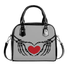 Load image into Gallery viewer, Ti Amo I love you - Exclusive Brand - Deep Silver Chalice - Skeleton Hands with Heart - Shoulder Handbag
