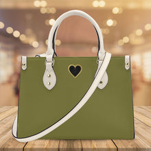 Load image into Gallery viewer, Ti Amo I love you - Exclusive Brand - Pesto - Luxury Womens PU Tote Bag - Cream Straps
