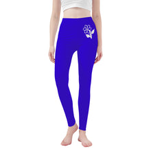 Load image into Gallery viewer, Ti Amo I love you - Exclusive Brand - Violet Blue -  White Daisy -  Yoga Leggings
