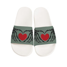 Load image into Gallery viewer, Ti Amo I love you - Exclusive Brand - Xanadu - Skeleton Hands with Heart -  Slide Sandals - White Soles
