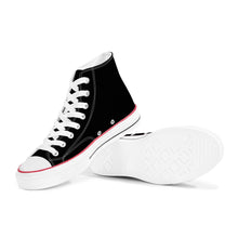 Load image into Gallery viewer, Ti Amo I love you - Exclusive Brand - Black- White Daisy - High Top Canvas Shoes - White  Soles
