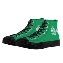 Load image into Gallery viewer, Ti Amo I love you - Exclusive Brand - Shamrock Green - Angry Fish - High Top Canvas Shoes - Black  Soles
