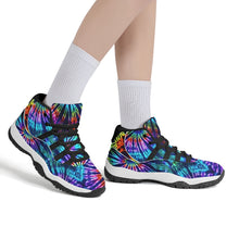 Load image into Gallery viewer, Ti Amo I love you - Exclusive Brand - Rainbow Tie-Dye Pattern - High Top Air Retro Sneakers - Black Laces
