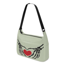 Load image into Gallery viewer, Ti Amo I love you - Exclusive Brand - Clay Ash - Skeleton Heart Hands  -  Journey Computer Shoulder Bag
