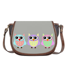 Load image into Gallery viewer, Ti Amo I love you - Exclusive Brand - Grey Cloud - 3 Owls -  Saddle Bag
