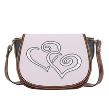 Load image into Gallery viewer, Ti Amo I love you - Exclusive Brand - Prim - Double White Heart - Saddle Bag
