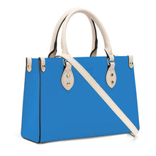 Load image into Gallery viewer, Ti Amo I love you - Exclusive Brand - Curious Blue - Luxury Womens PU Tote Bag - Cream Straps
