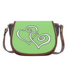 Load image into Gallery viewer, Ti Amo I love you - Exclusive Brand - Feijoa - Double White Heart - Saddle Bag
