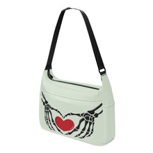 Load image into Gallery viewer, Ti Amo I love you - Exclusive Brand - Periglacial Blue - Skeleton Heart Hands  -  Journey Computer Shoulder Bag
