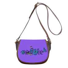 Load image into Gallery viewer, Ti Amo I love you - Exclusive Brand - Heliotrope 3 - Blue Floral -  Saddle Bag
