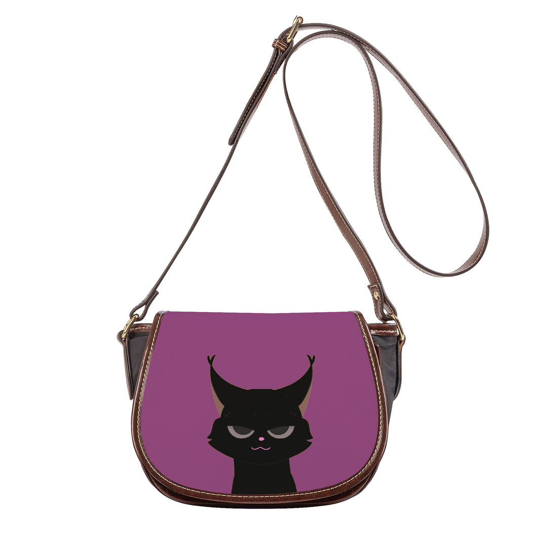 Ti Amo I love you - Exclusive Brand - Cannon Pink -  Black Cat - Saddle Bag