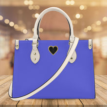 Load image into Gallery viewer, Ti Amo I love you - Exclusive Brand - Blue Lotus - Luxury Womens PU Tote Bag - Cream Straps
