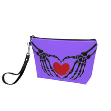 Load image into Gallery viewer, Ti Amo I love you - Exclusive Brand - Heliotrope 3 - Skeleton Hands with Heart - Sling Cosmetic Bag
