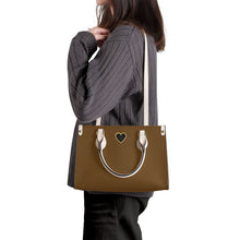 Load image into Gallery viewer, Ti Amo I love you - Exclusive Brand - Sepia - Luxury Womens PU Tote Bag - Cream Straps
