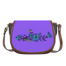 Load image into Gallery viewer, Ti Amo I love you - Exclusive Brand - Heliotrope 3 - Blue Floral -  Saddle Bag
