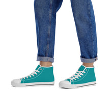 Load image into Gallery viewer, Ti Amo I love you - Exclusive Brand  - Persian Green - High-Top Canvas Shoes  - White Soles
