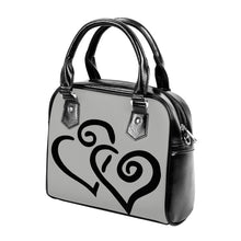 Load image into Gallery viewer, Ti Amo I love you - Exclusive Brand - Aluminum - Double Black Heart -  Shoulder Handbag
