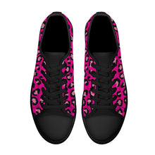 Load image into Gallery viewer, Ti Amo I love you - Exclusive Brand  - Hollywood Cerise Leopard  - Rubber Outsoles Low-Top Canvas Shoes - Black Soles
