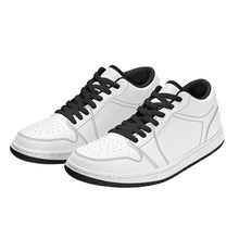 Load image into Gallery viewer, Ti Amo I love you  - Exclusive Brand  - White - Double Black Heart - Unisex Low Top Skateboard Sneakers - Black Soles / Black Laces
