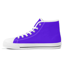 Load image into Gallery viewer, Ti Amo I love you - Exclusive Brand - Dark Purple- High-Top Canvas Shoes ⁶- White Soles
