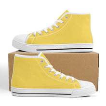 Load image into Gallery viewer, Ti Amo I love you - Exclusive Brand -  Mustard Yellow - High-Top Canvas Shoes - White Soles
