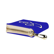 Load image into Gallery viewer, Ti Amo I love you - Exclusive Brand - Persian Blue - Double White Heart - PU Leather - Zipper Card Holder
